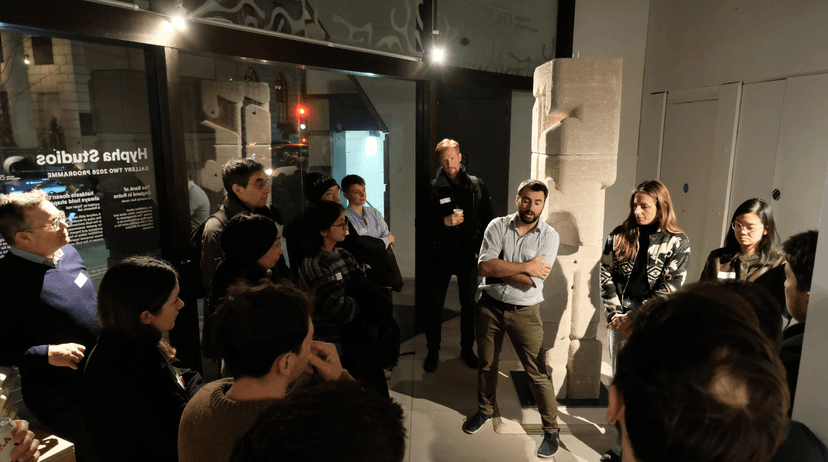 Attendees gathered at Hypha Gallery for the Discussing Deconstruction Detailing event hosted by Material Index