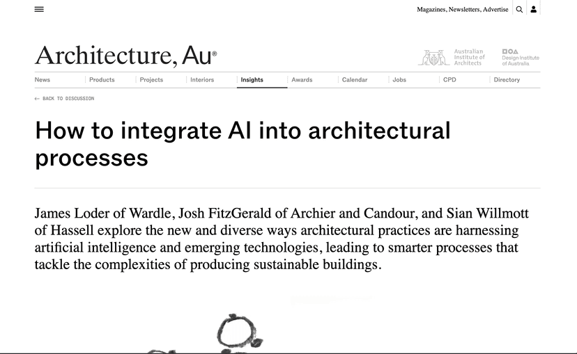 ArchitectureAU article on how to integrate AI into architectural processes, which mentions Material Index
