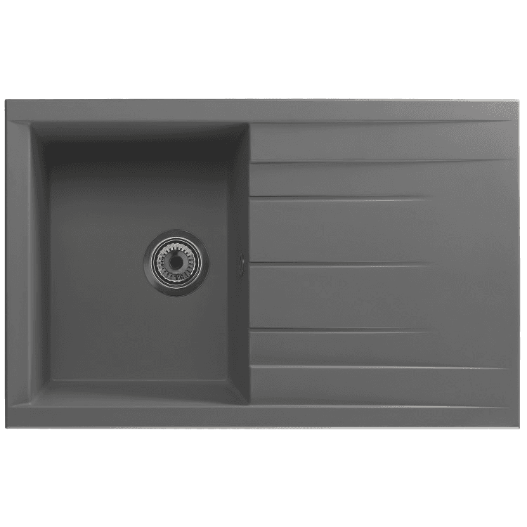 ONLY OPENED - Rocklite Bredon Single Bowl Inset Grey Composite Kitchen Sink with Reversible Drainer