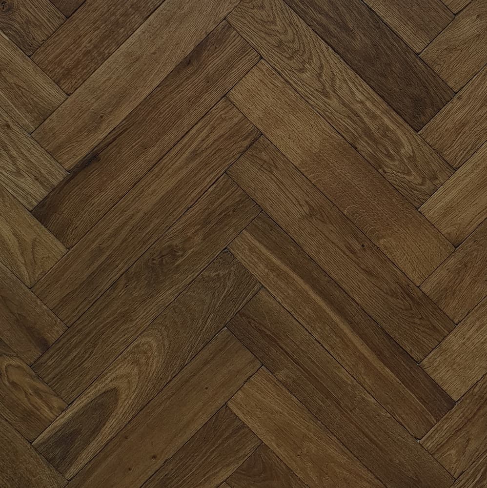 Dark Oak Untreated Herringbone Flooring