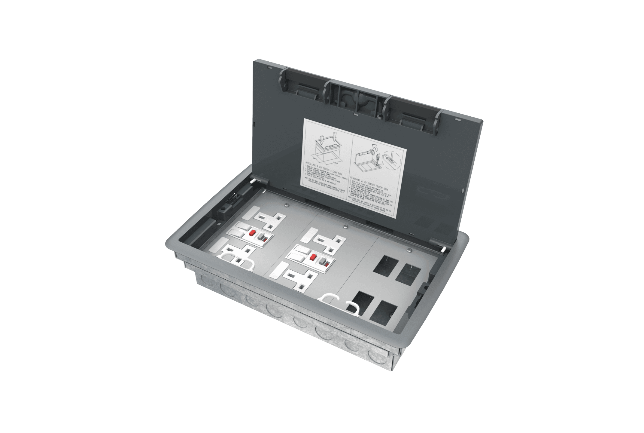 Floor Box - 3 Compartment