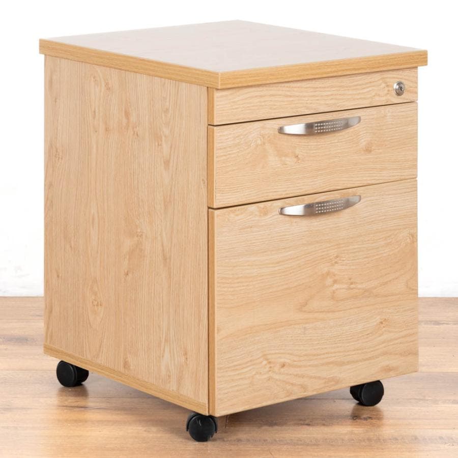 Claremont Oak 2 Drawer Under Desk Pedestal