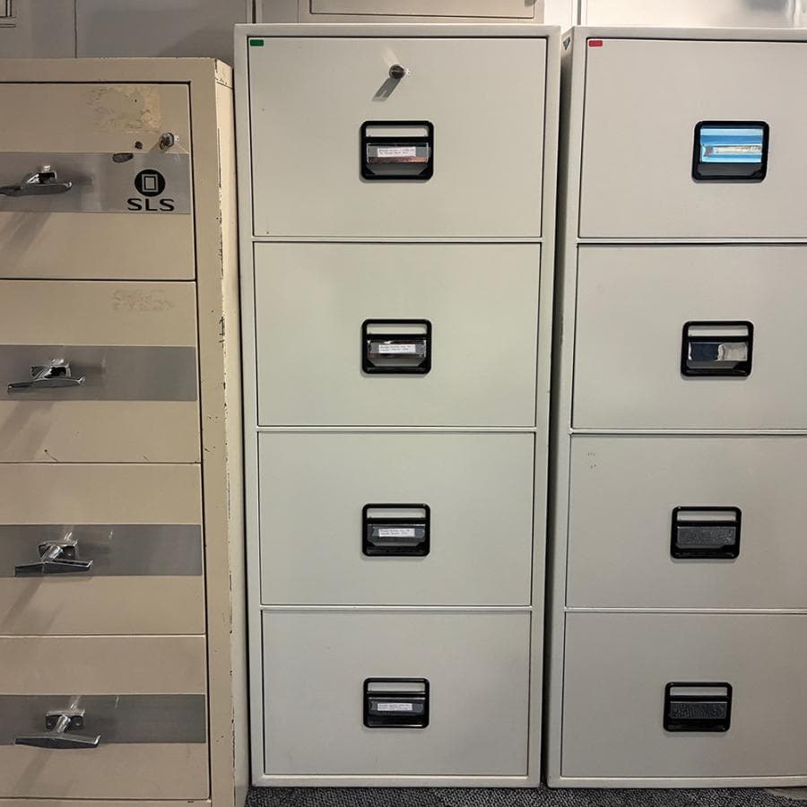 Light Grey 4 Drawer Fireproof Filing Cabinet
