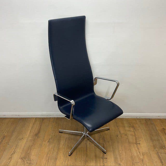 Fritz Hansen Blue Executive Leather Meeting Chair