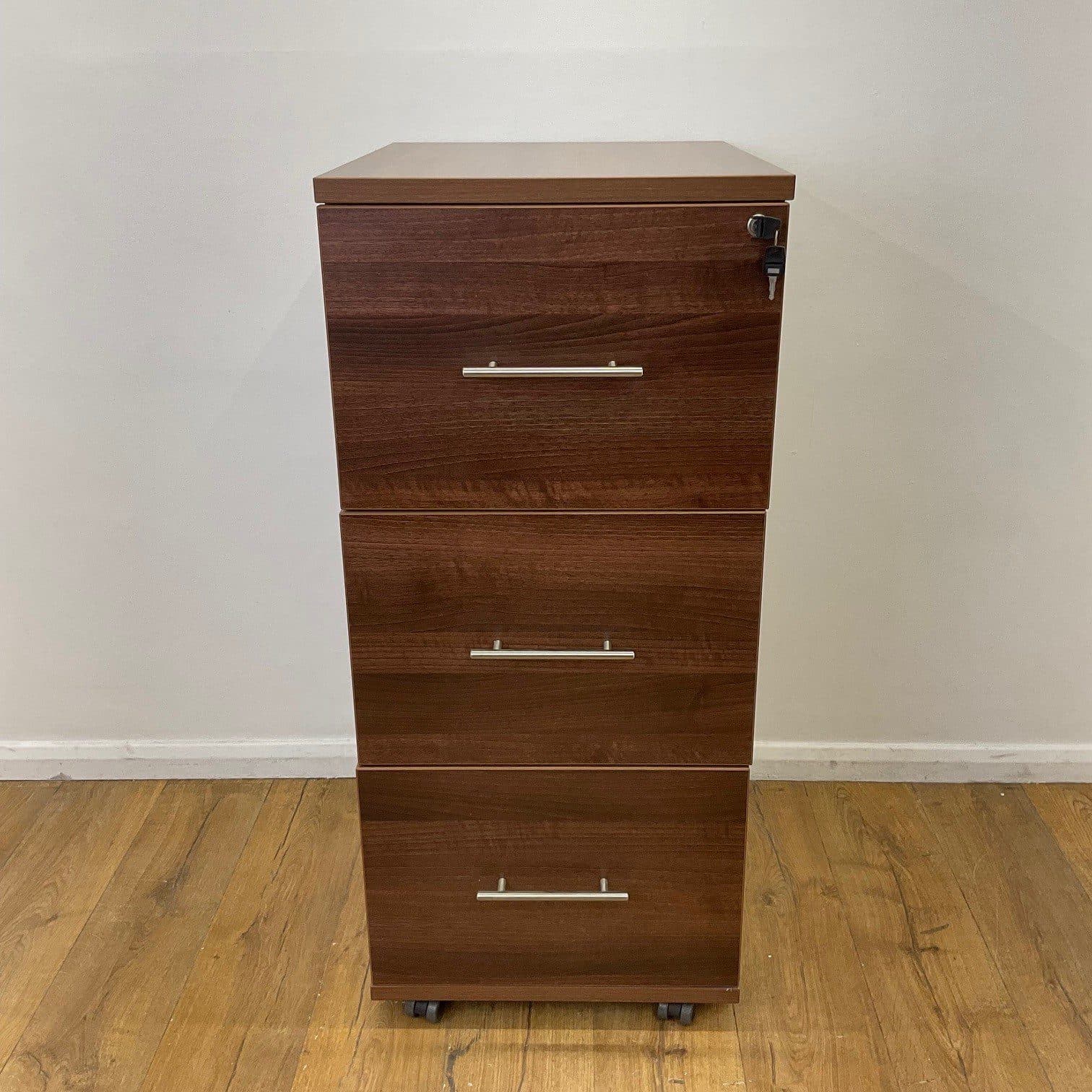 Walnut 3 Drawer Filing Cabinet