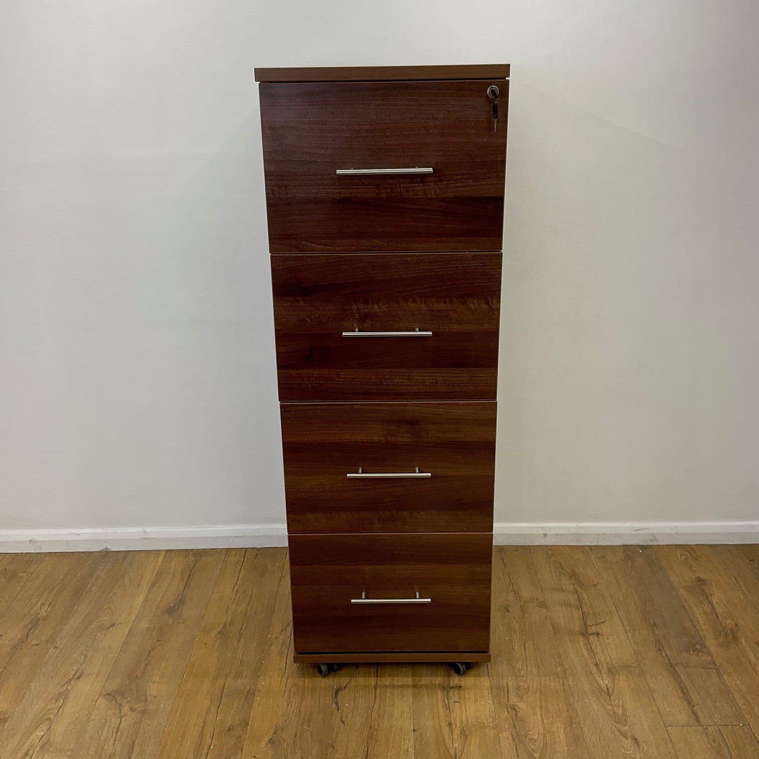 Walnut 4 Drawer Filing Cabinet