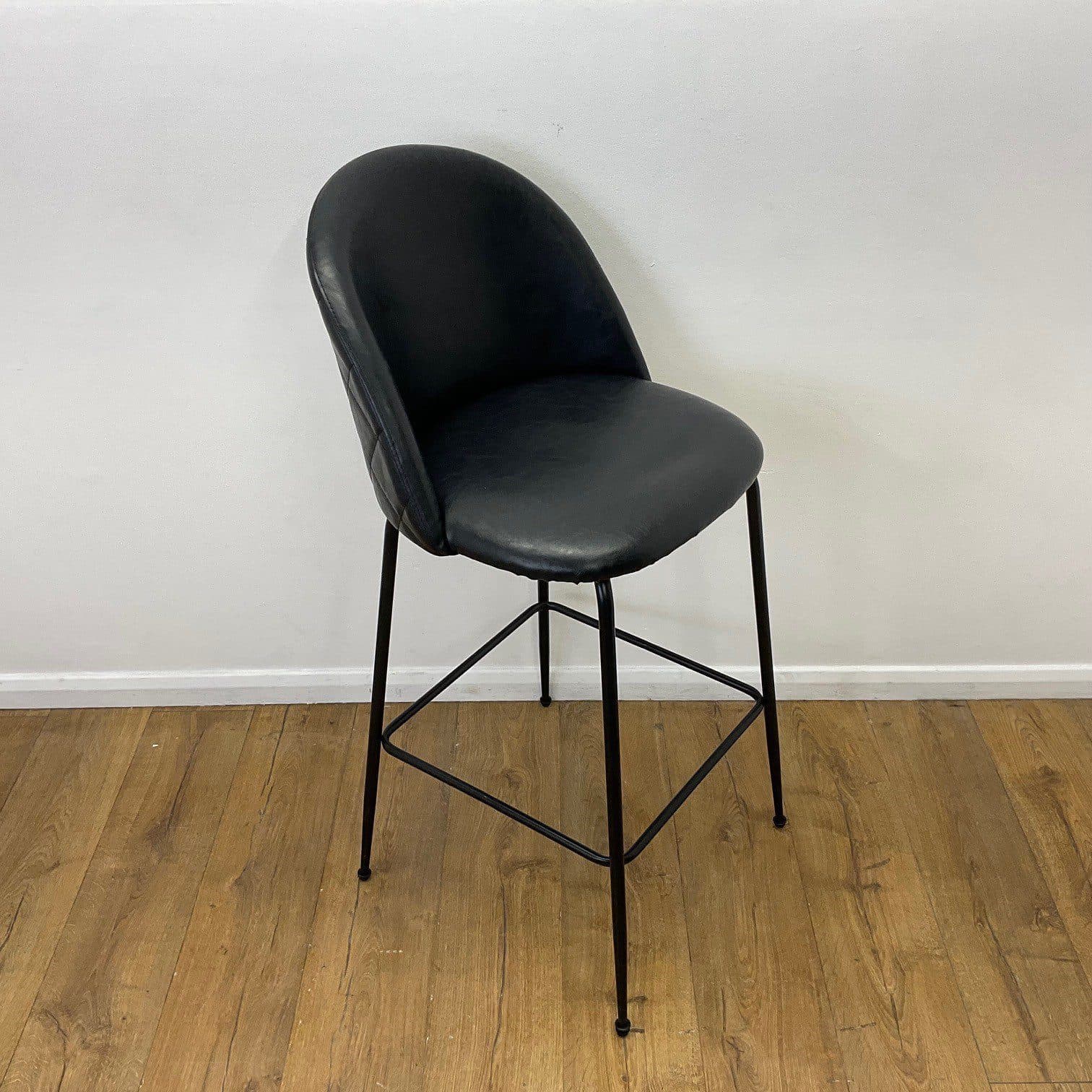 Black Leather Barstool