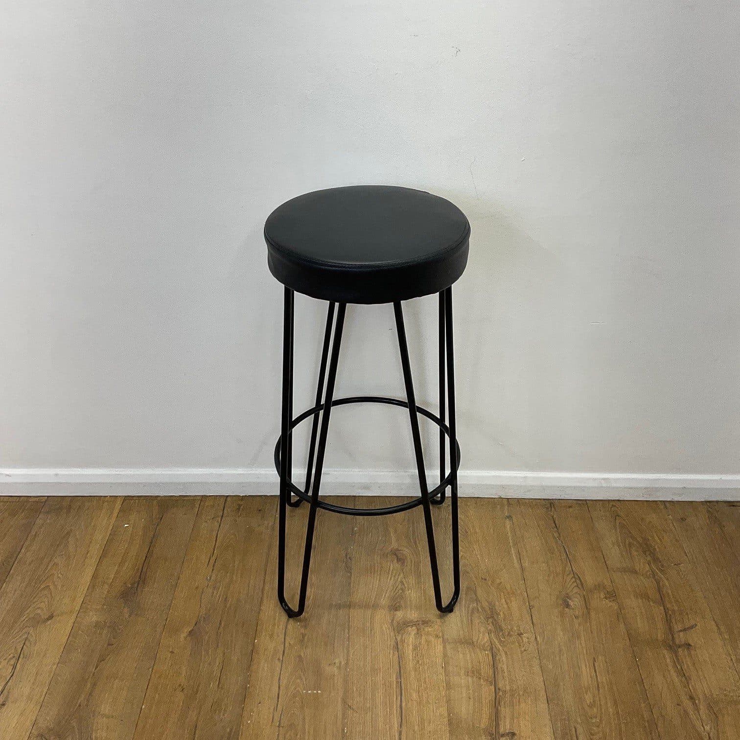 Black Leather Barstool
