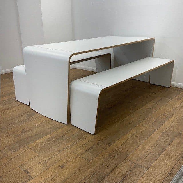 Brunner White Canteen Bench Set