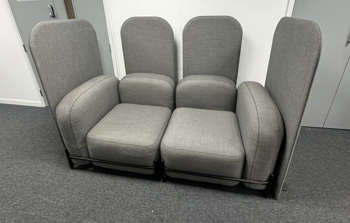 Frovi Flord Modular Breakout Seating System in Grey Cloth on Black Frame
