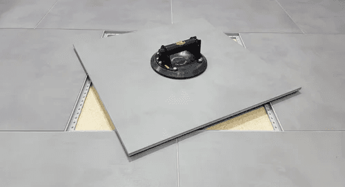 Designed for Disassembly - Versaflex Smart Tiling System 50x50cm Porcelain Tiles with Polymer Grid & Flexi Coupling Joints £14/m2