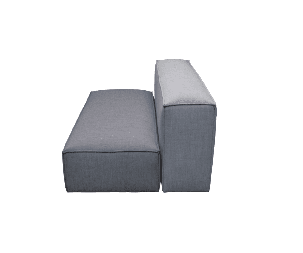 Allermuir Paver 2 Piece Rectangular Soft Seating Set, Light Grey Back, Grey Seat
