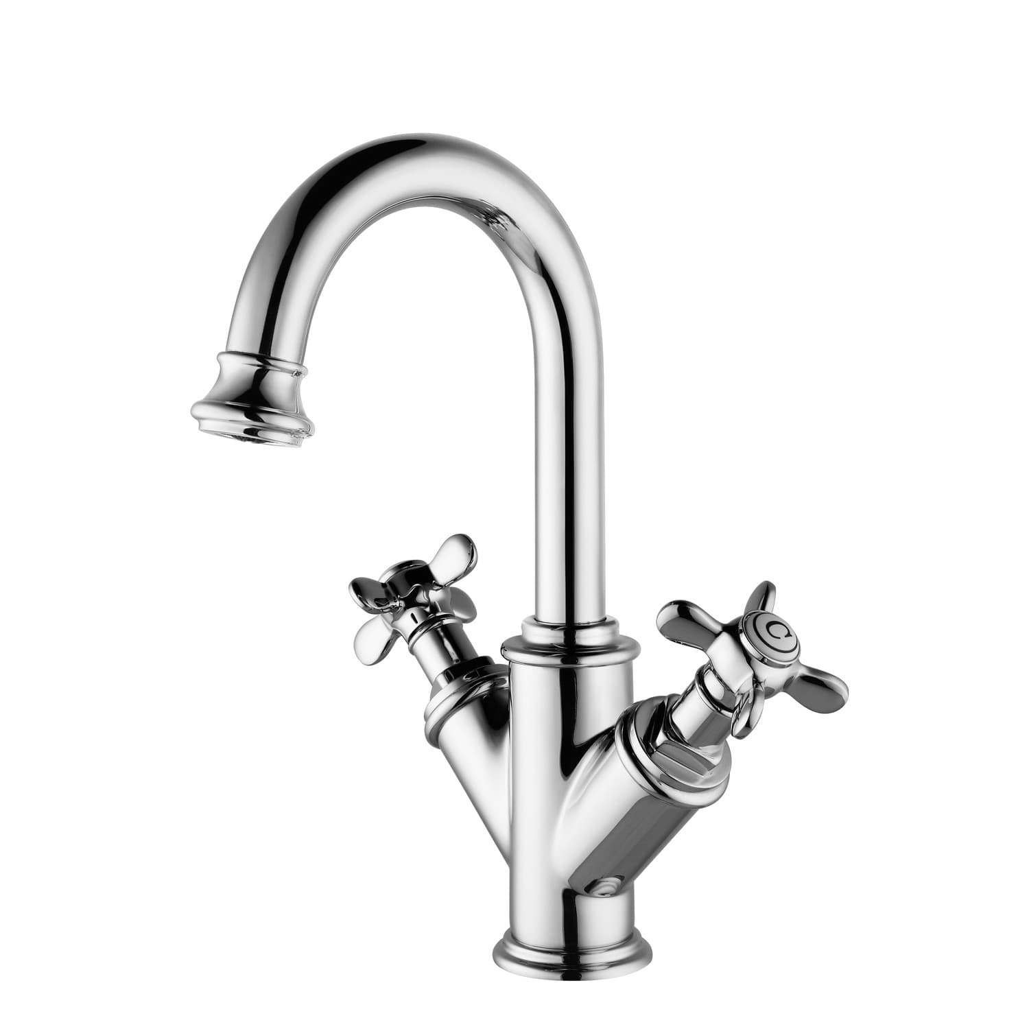 Chrome Dual Lever Basin Mixer Tap - Camden