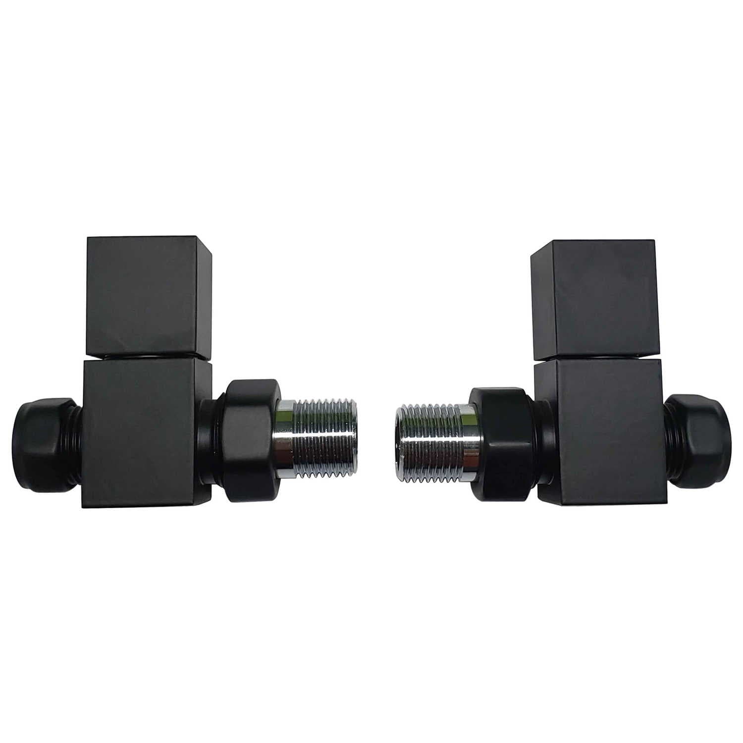Matt Black Square Straight Radiator Valves