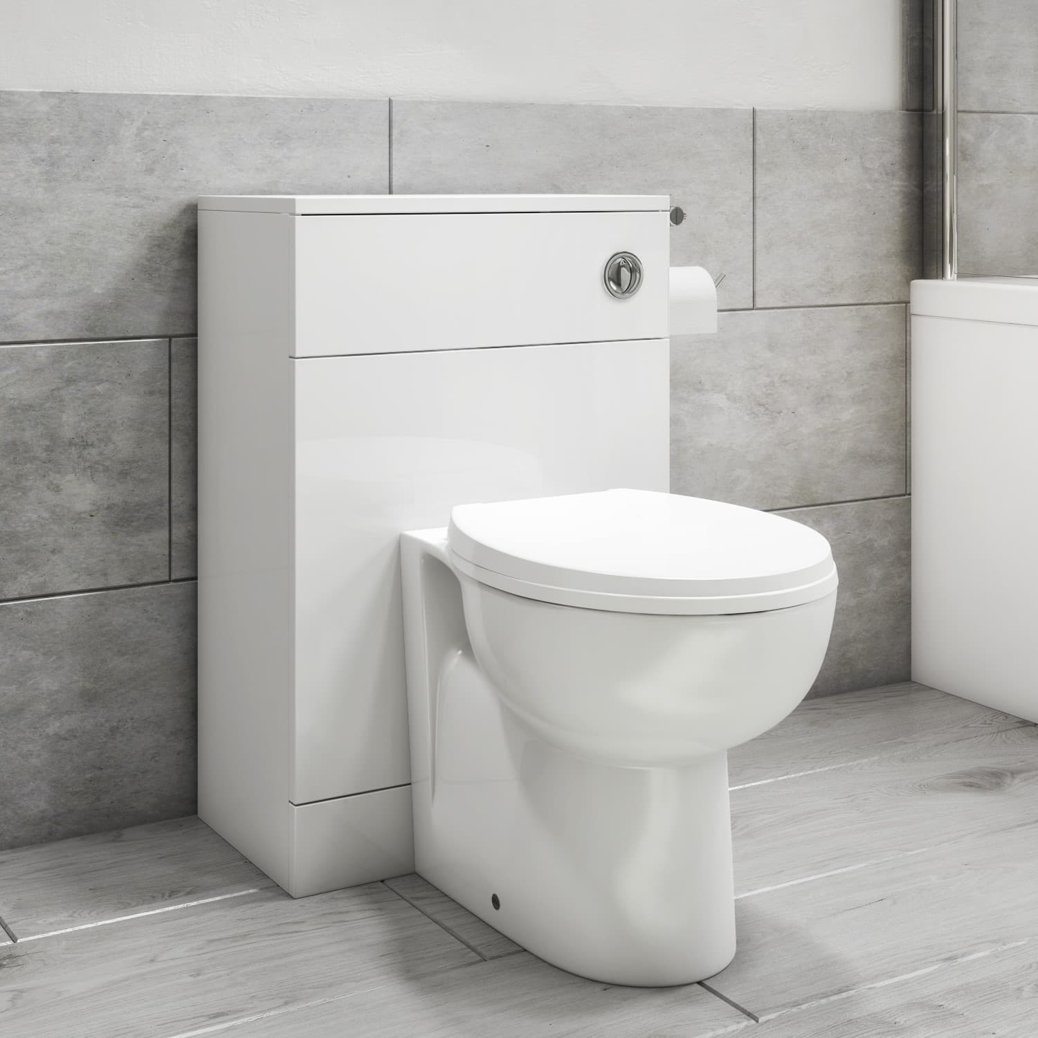 500mm x 300mm White Back to Wall Toilet Unit Only - Classic