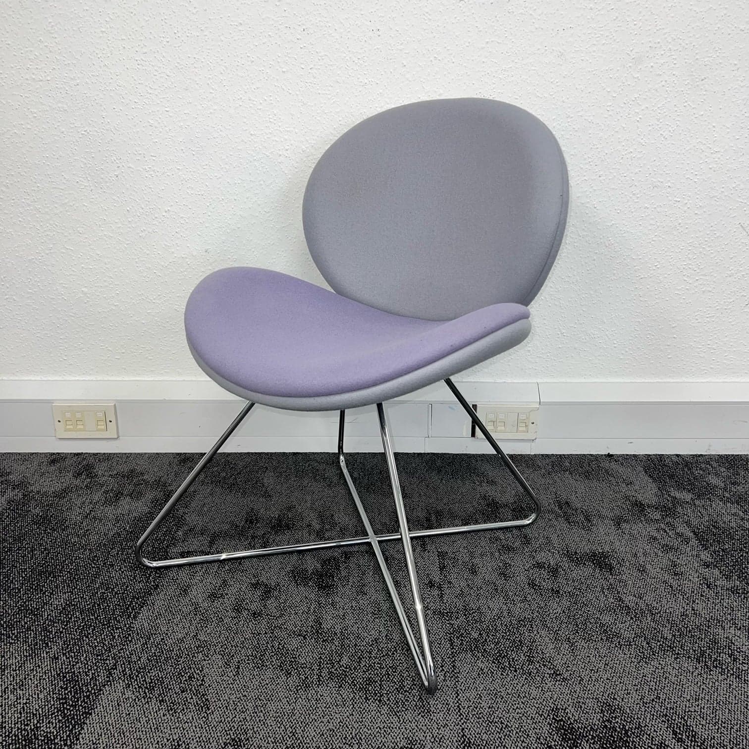 Modern Breakout Fabric Tub Chairs with Lilac Seat