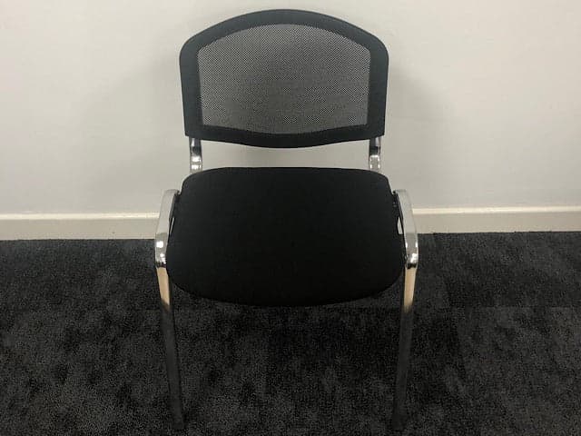 Black Mesh Stacking Chair