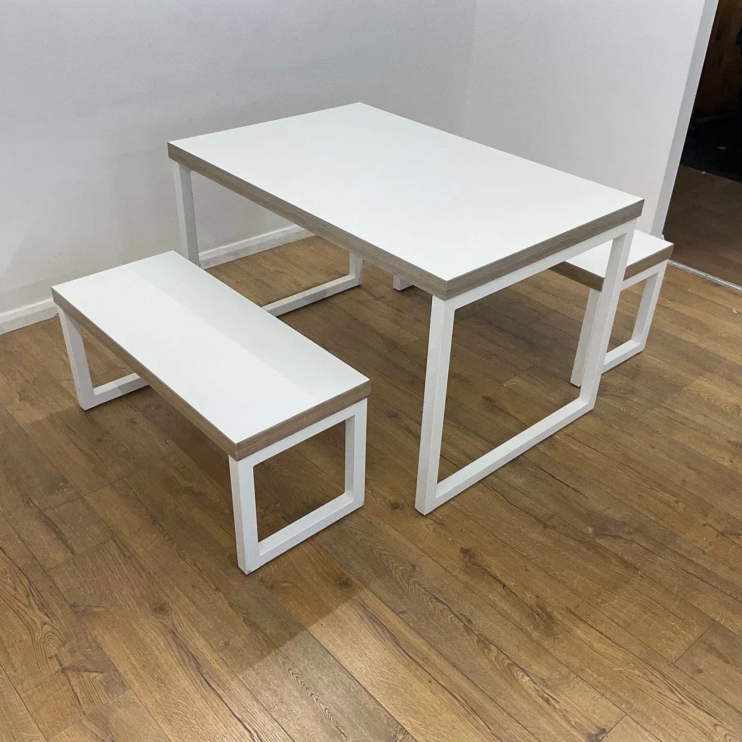 White Canteen Bench Set