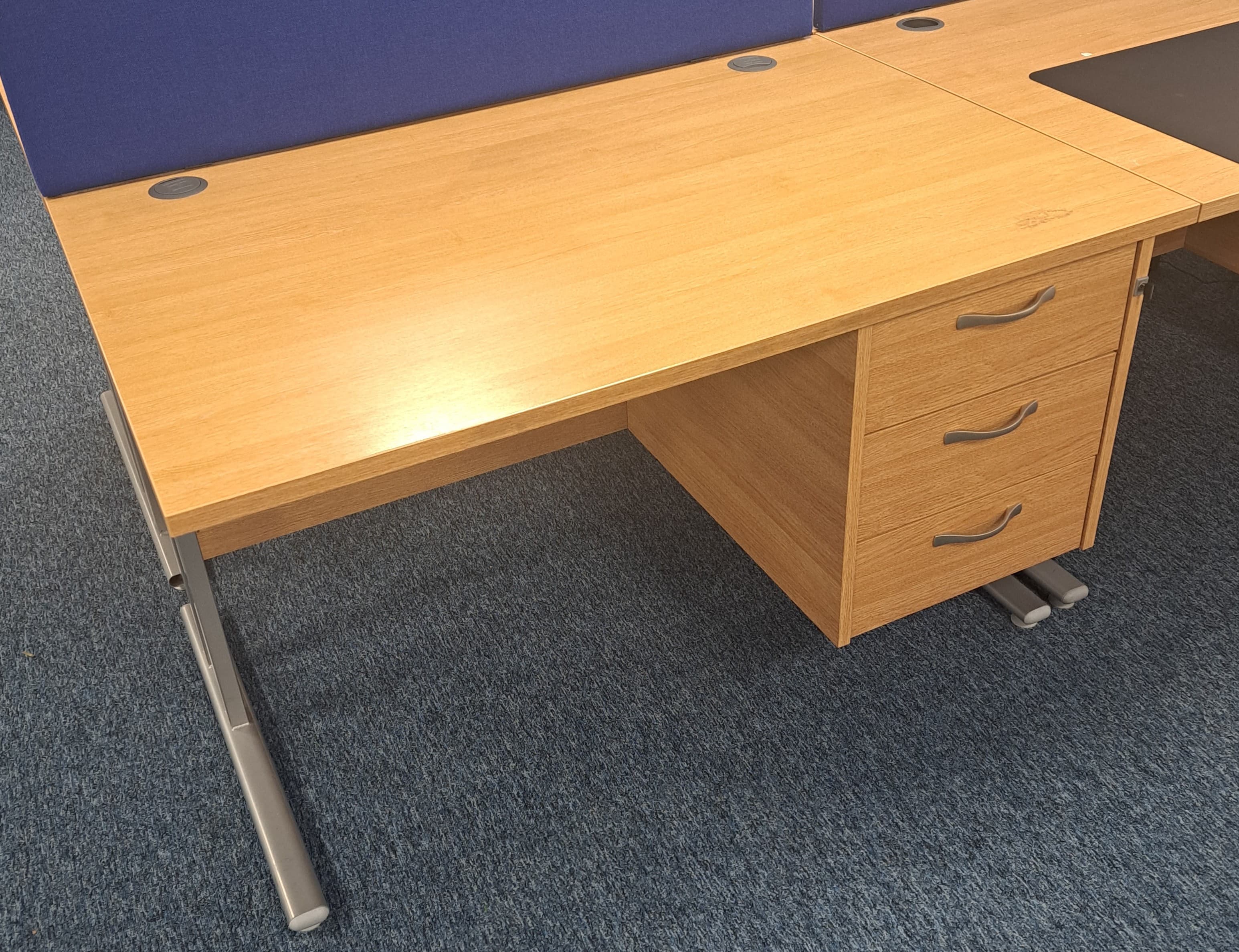 Limed Oak Desk with Fixed Pedestal