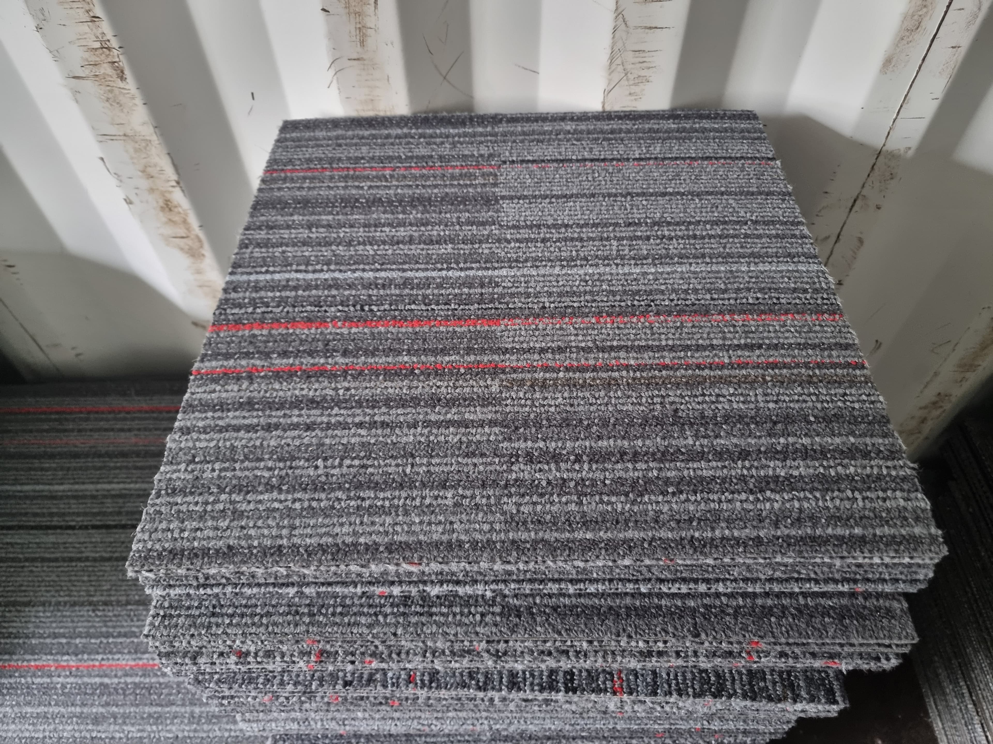 Interface Lima BofA Grey/Red Striped Carpet Tiles £1.20 Each