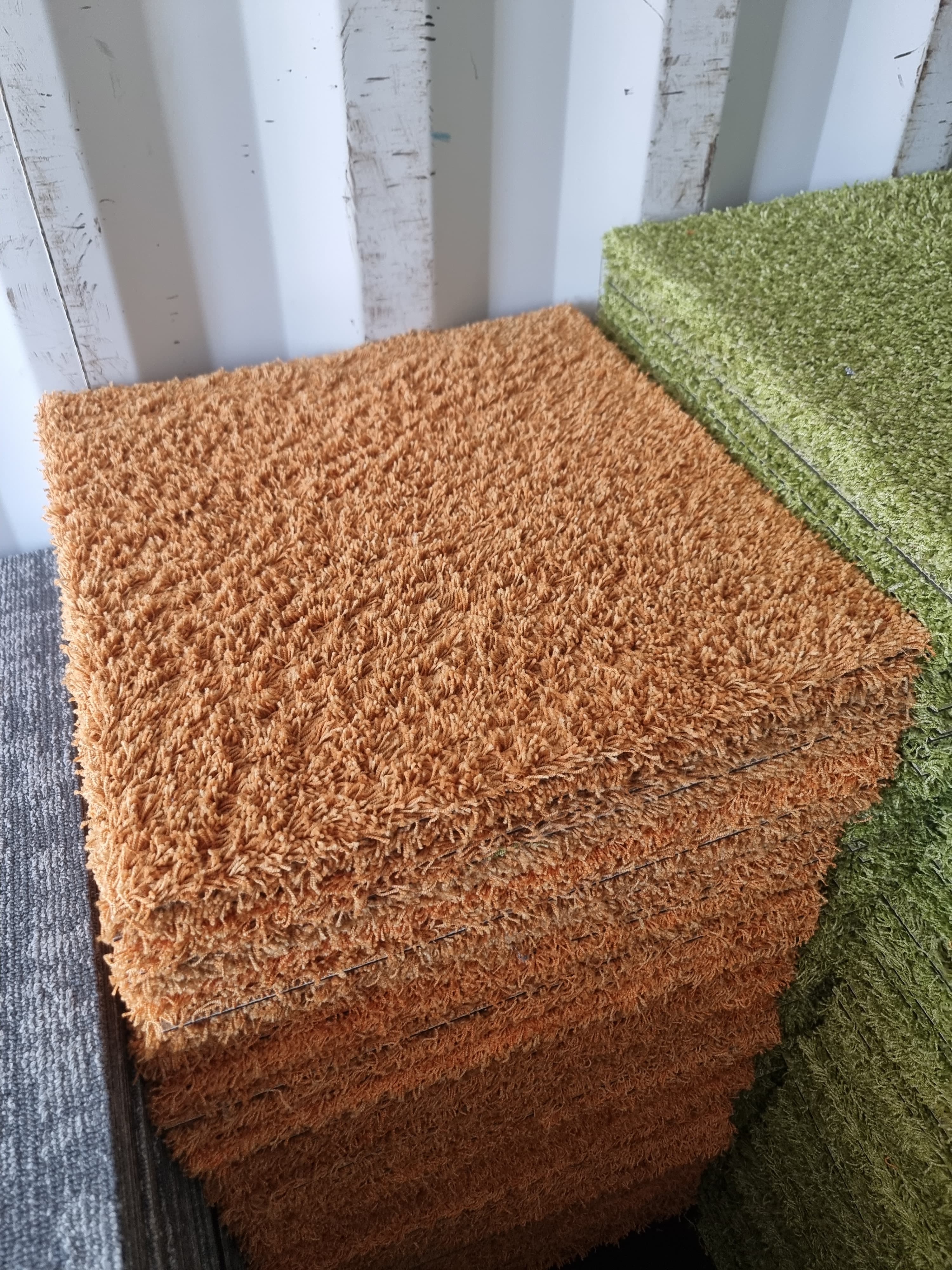 Grade B Interface Touch & Tones 103 4176009 Orange High Pile 50x50cm Carpet Tiles