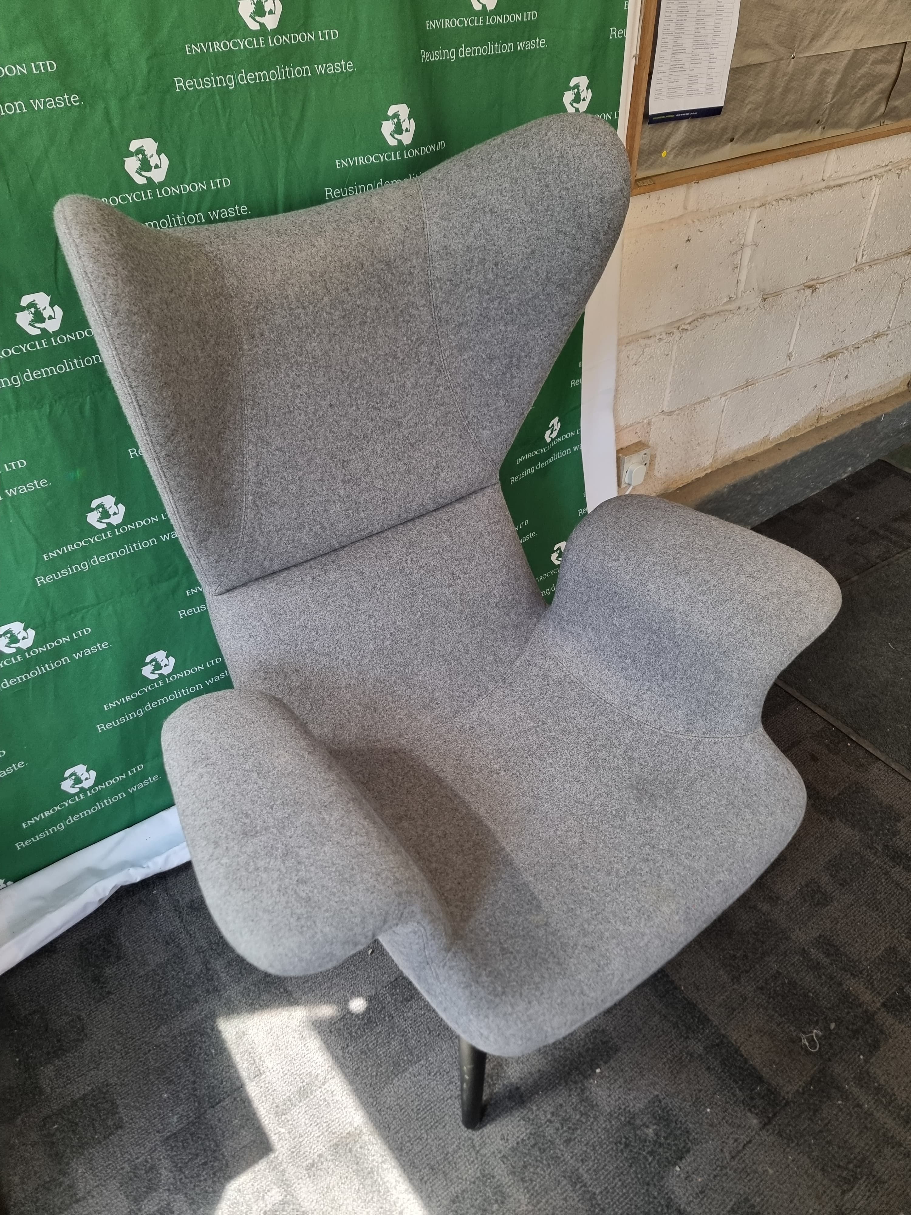 Moroso with Diesel Longwave Lounge Armchair In Grey Velvet & Furs_2 Fabric
