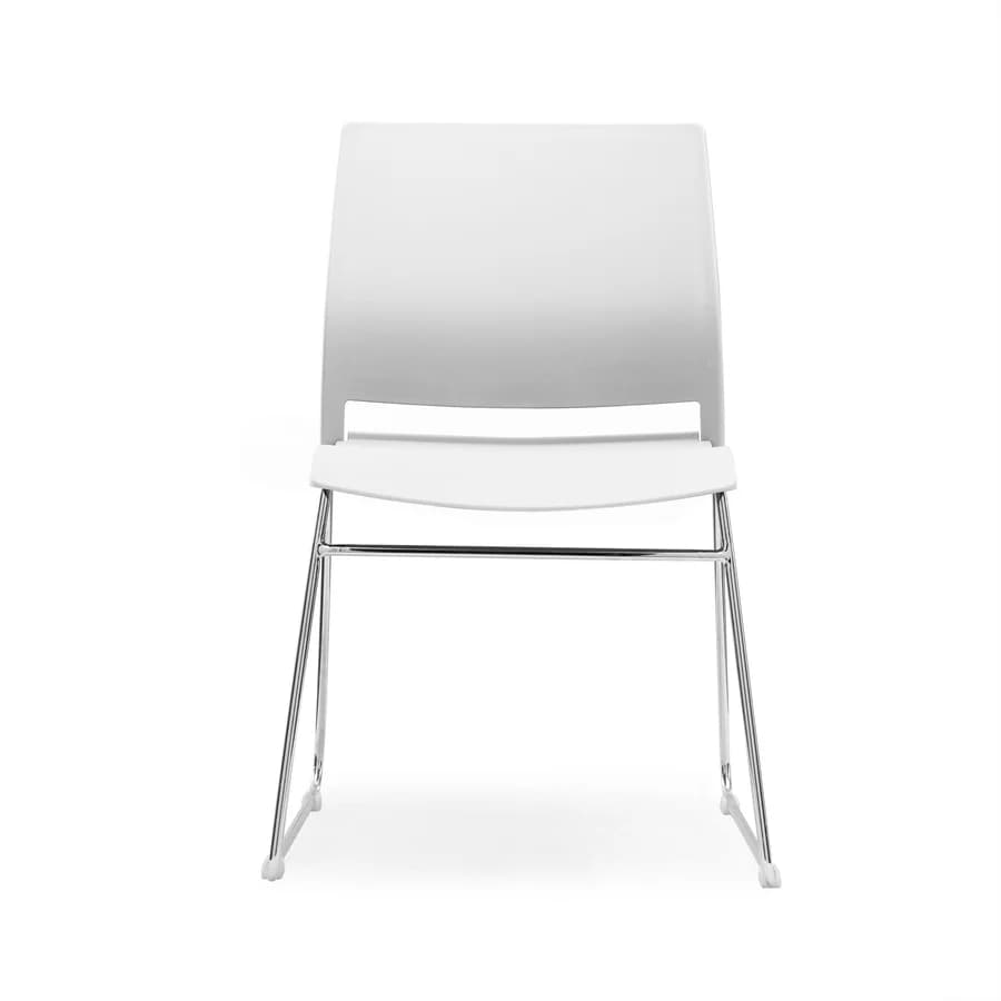 Verse Multipurpose Stacking Chair in all White Shell