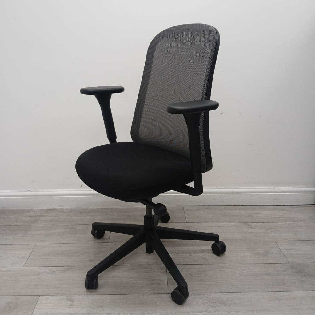 Herman Miller Lino Ergonomic Chair, Adjustable, Black / Grey, Swivel Base