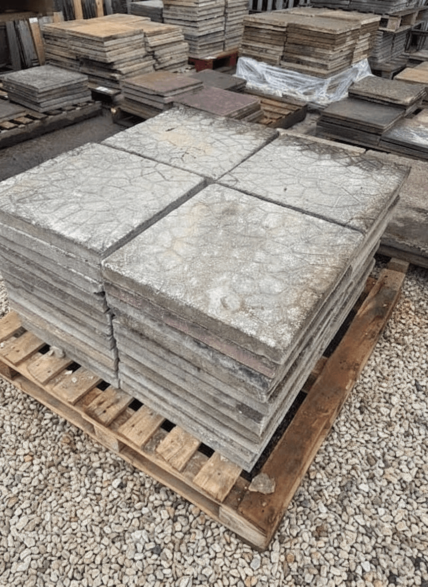 Reclaimed Grey Cracked Ice Paving Slabs 450mm x 450mm