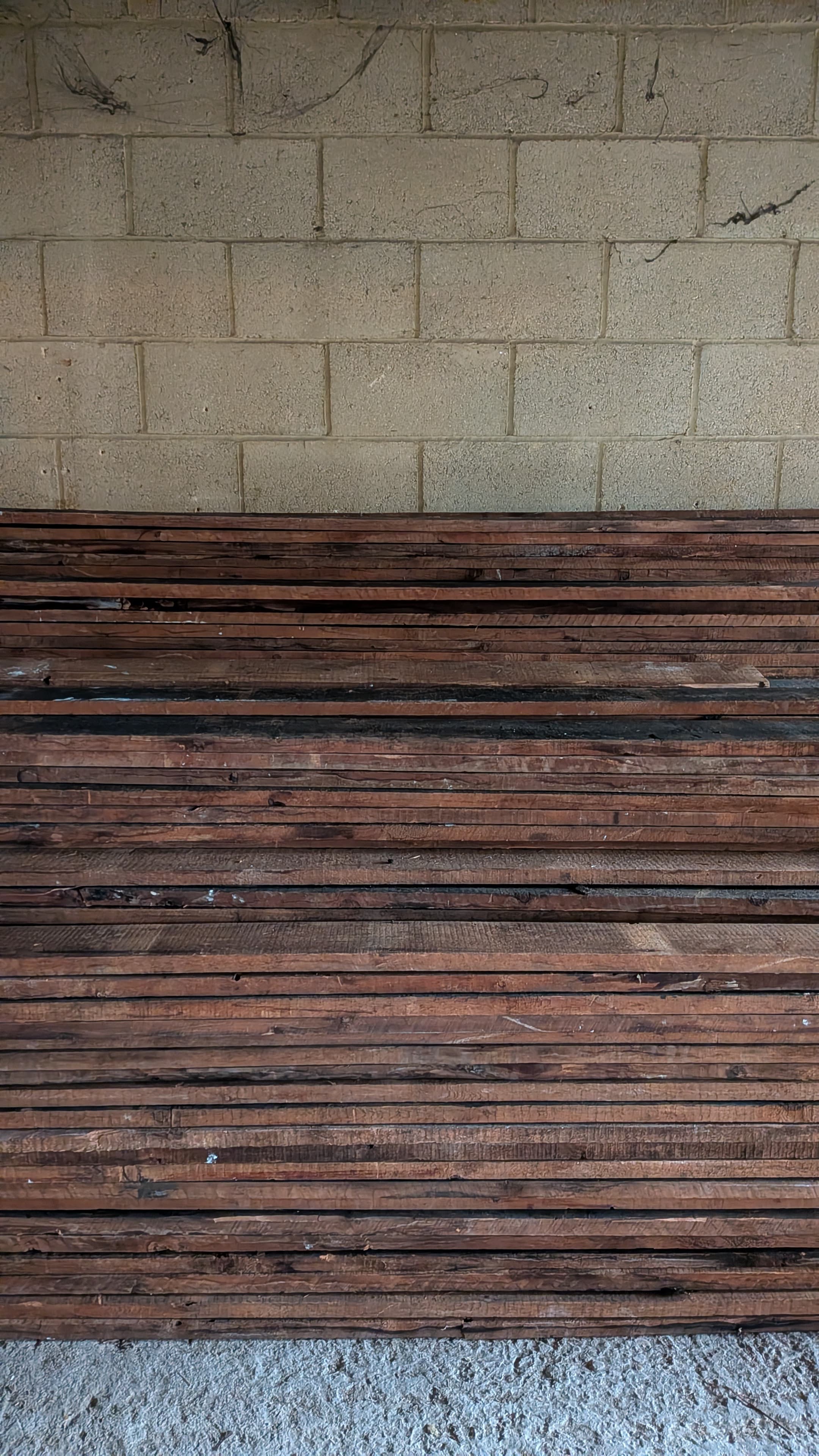 Reclaimed pine floorboards from a 1920s building