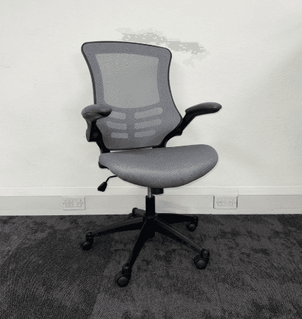 Used Grey Mesh Task Chair with Foldaway Arms