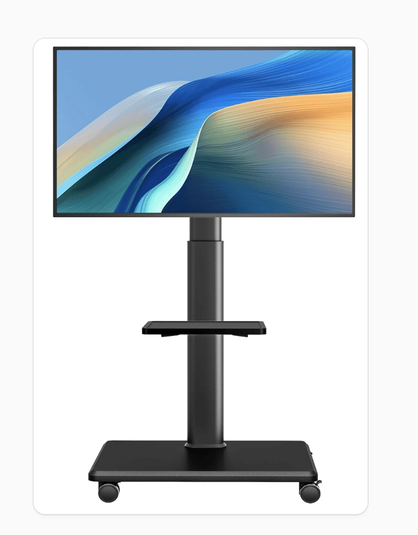 RFIVER Tall Mobile TV Stand on Wheels (Black)
