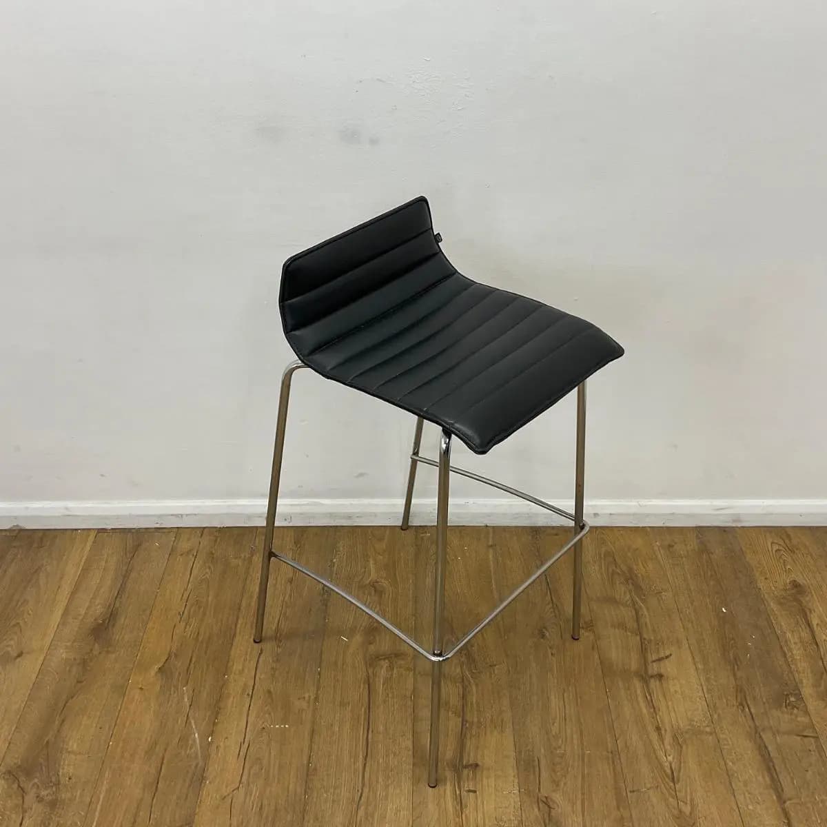 Task Sam Black Faux Leather Barstool