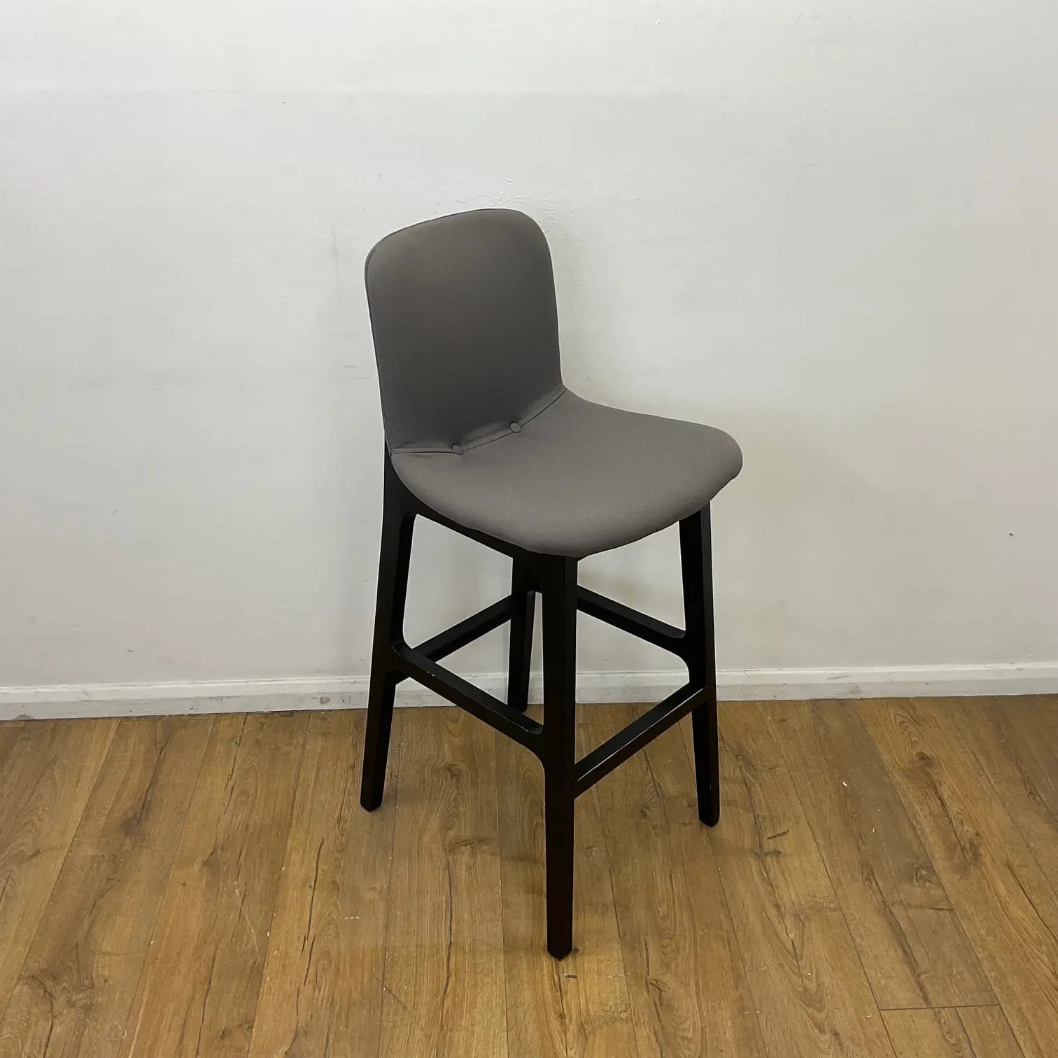 Grey Cushioned Seat Barstool