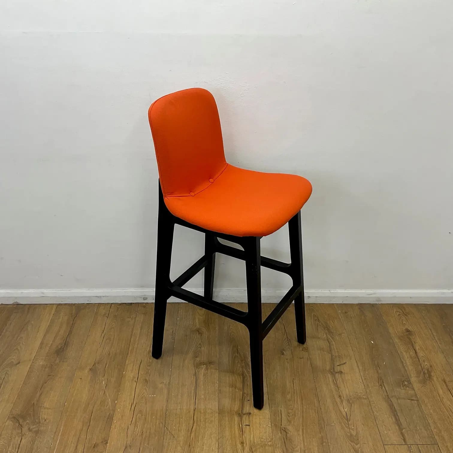 Orange Cushioned Seat Barstool