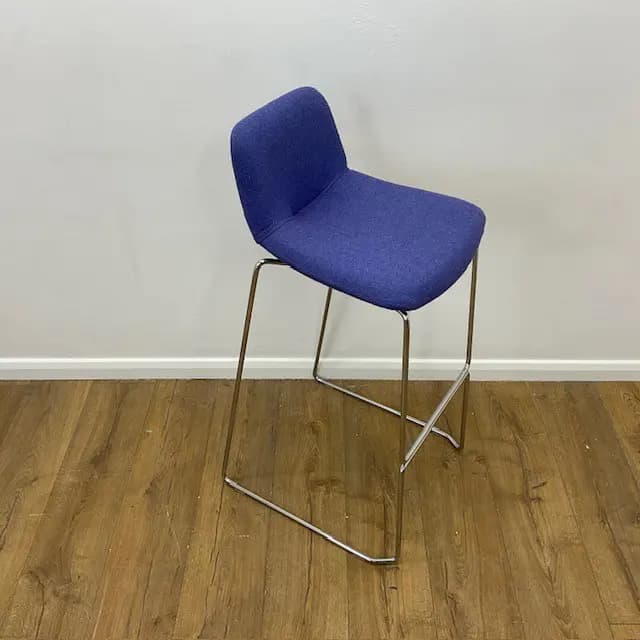 Purple Cushioned Seat Barstool