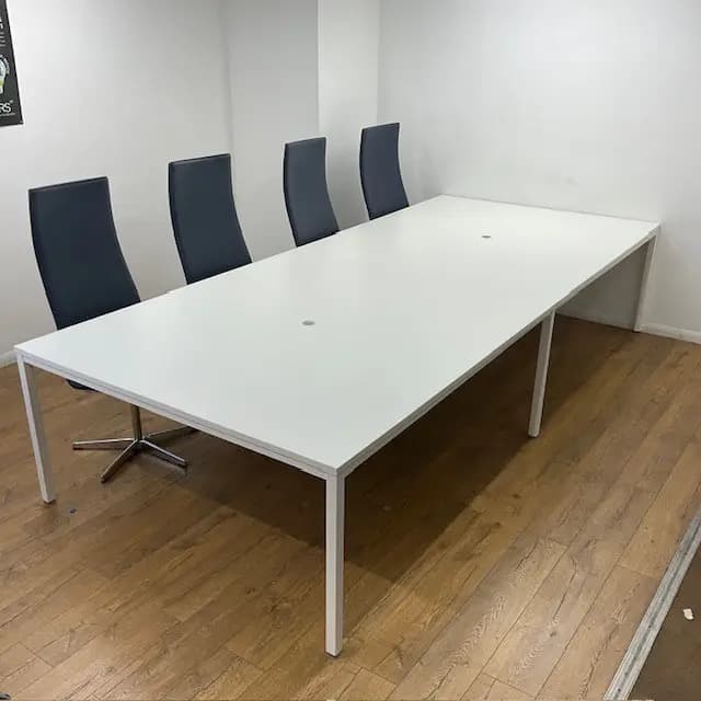 White 3600mm Boardroom Table