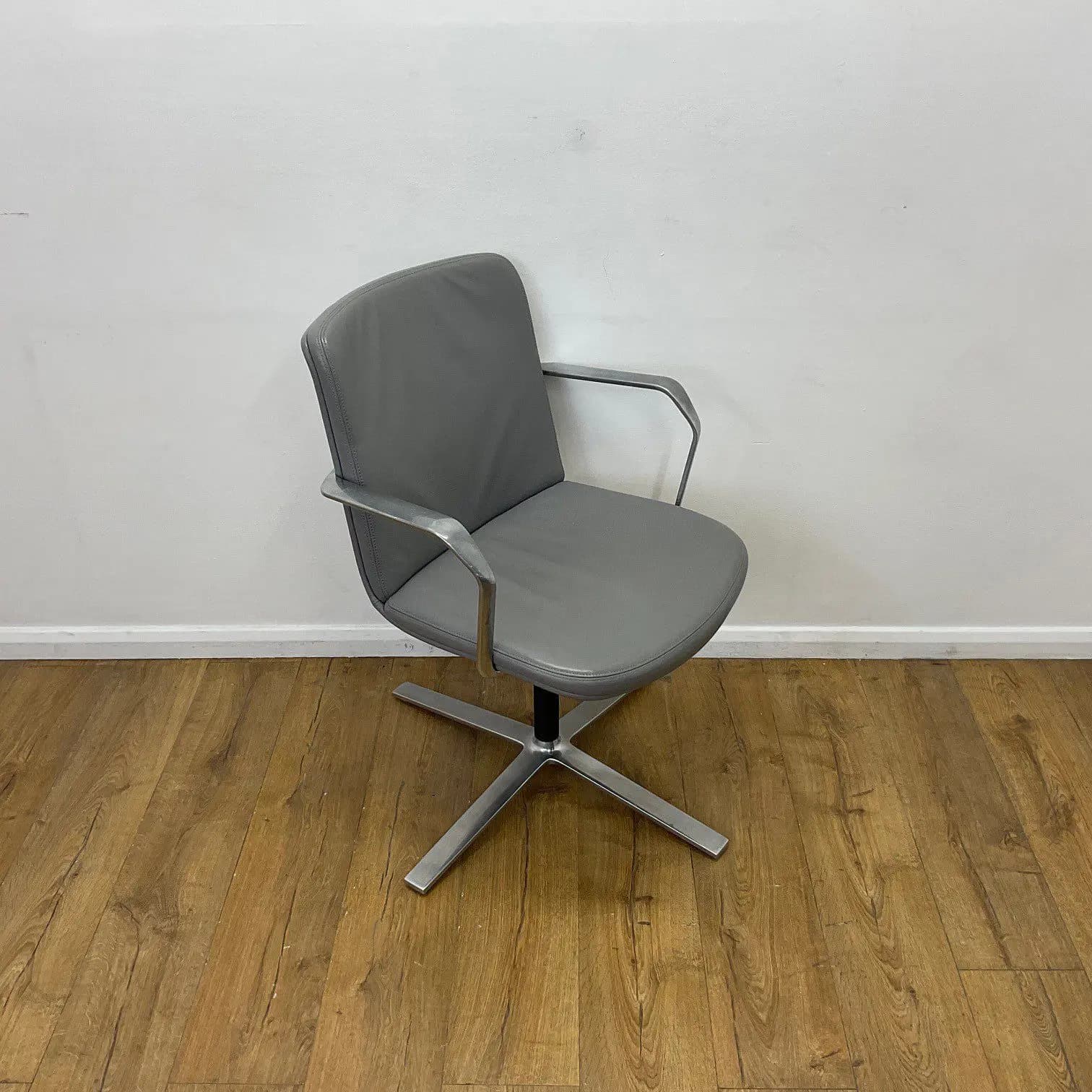Grey Leather Orangebox Calder Meeting Chair