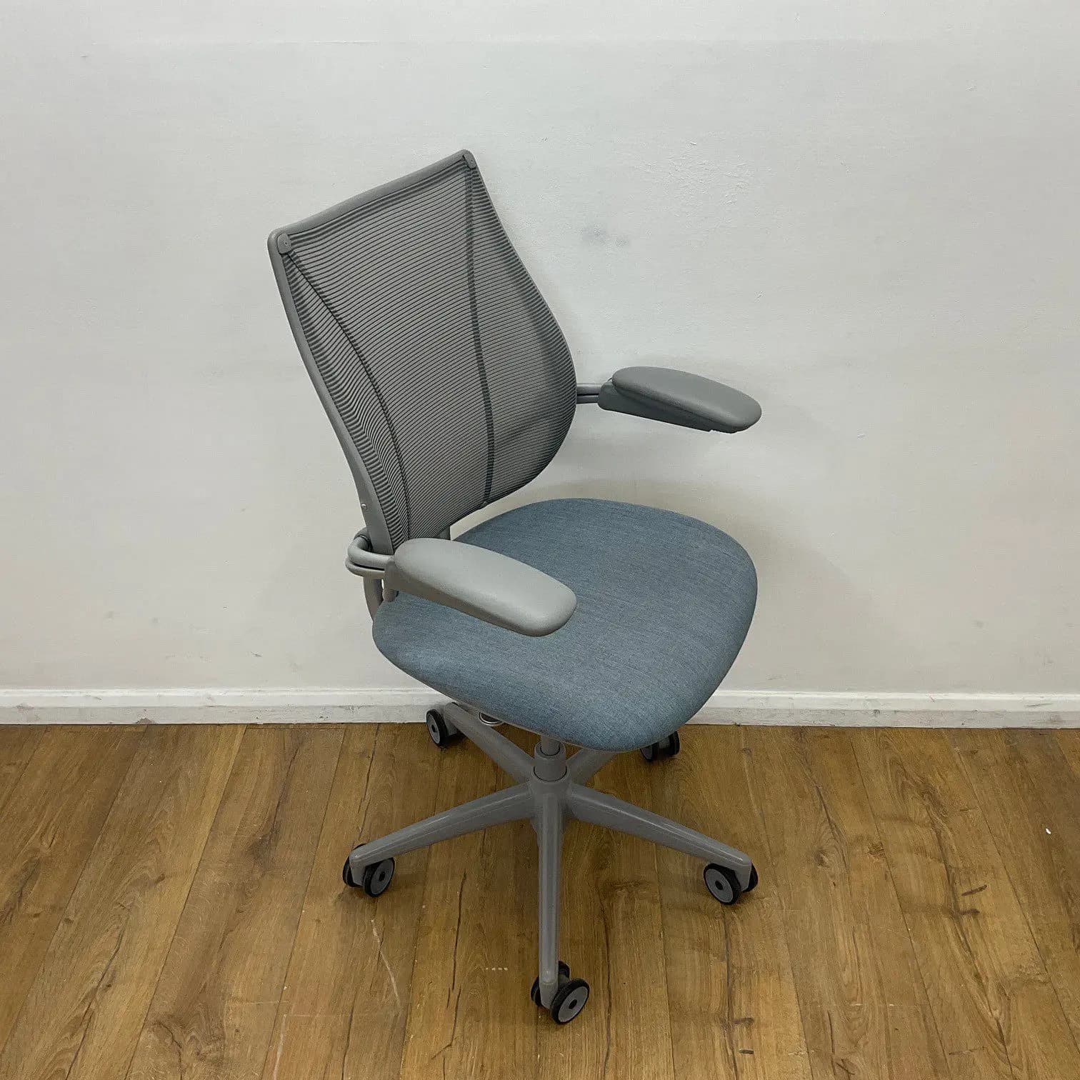 Blue & Grey Humanscale Liberty Mesh Operator Chair