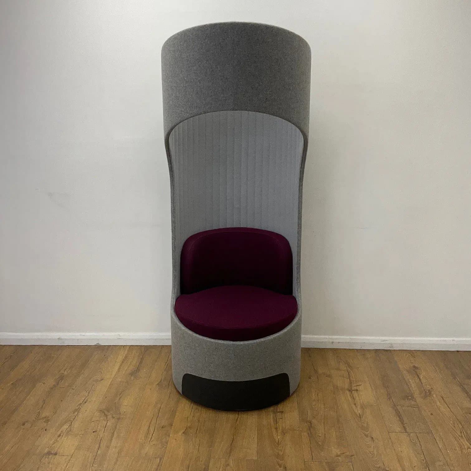 Grey & Burgundy Boss Cega Chair