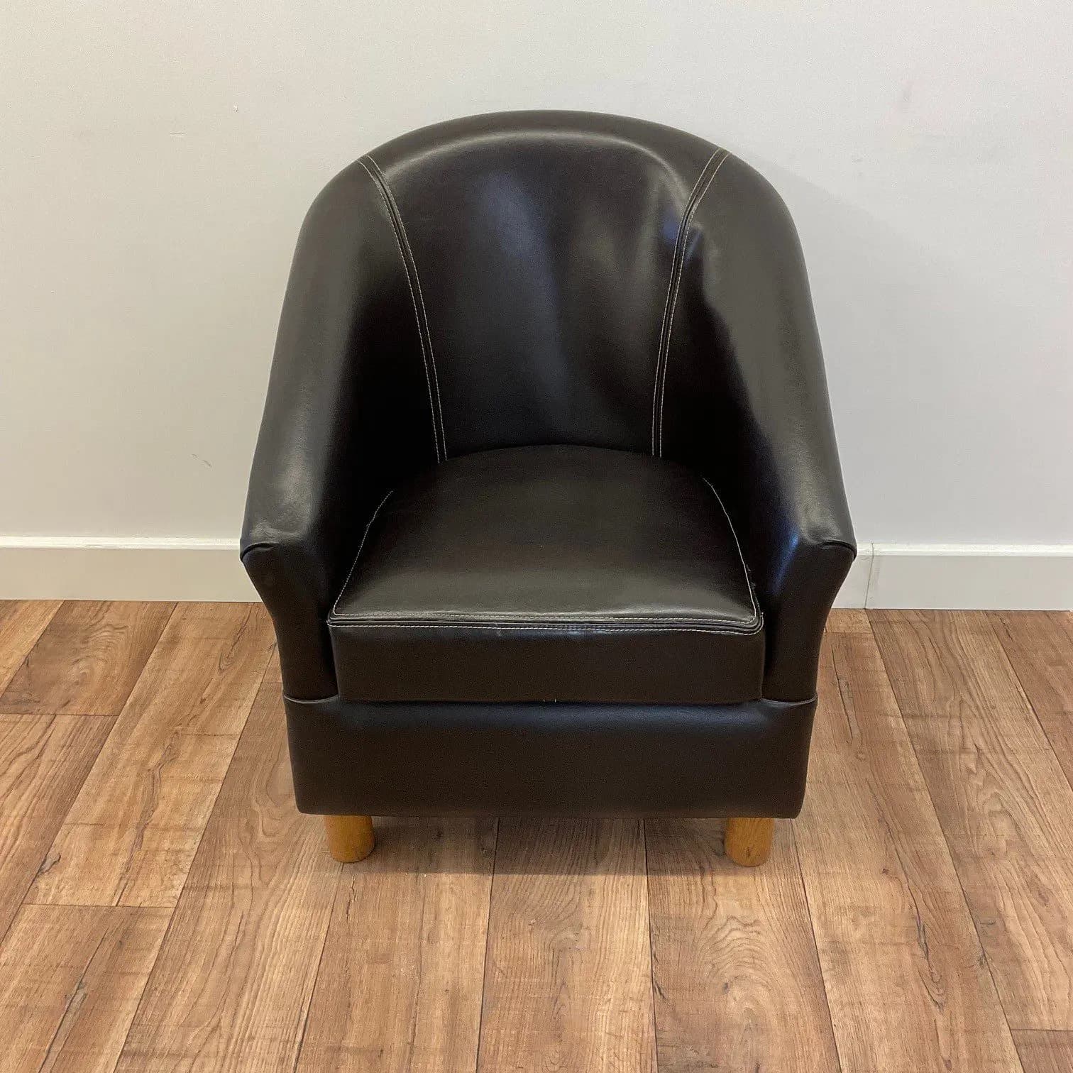 Black Leather Reception Chair U-RCH-BL-38