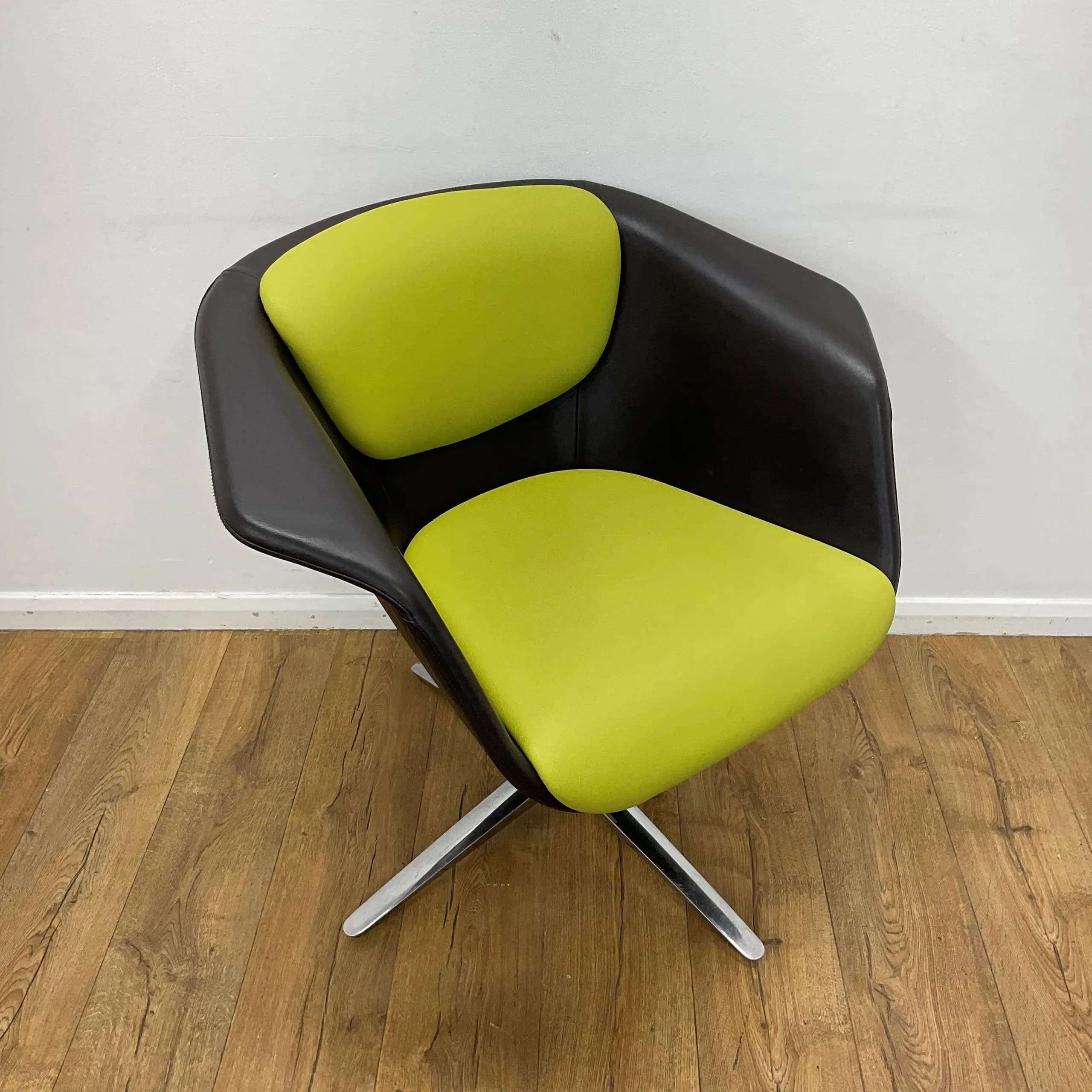 Sedus Green & Brown Vinyl Tub Chair