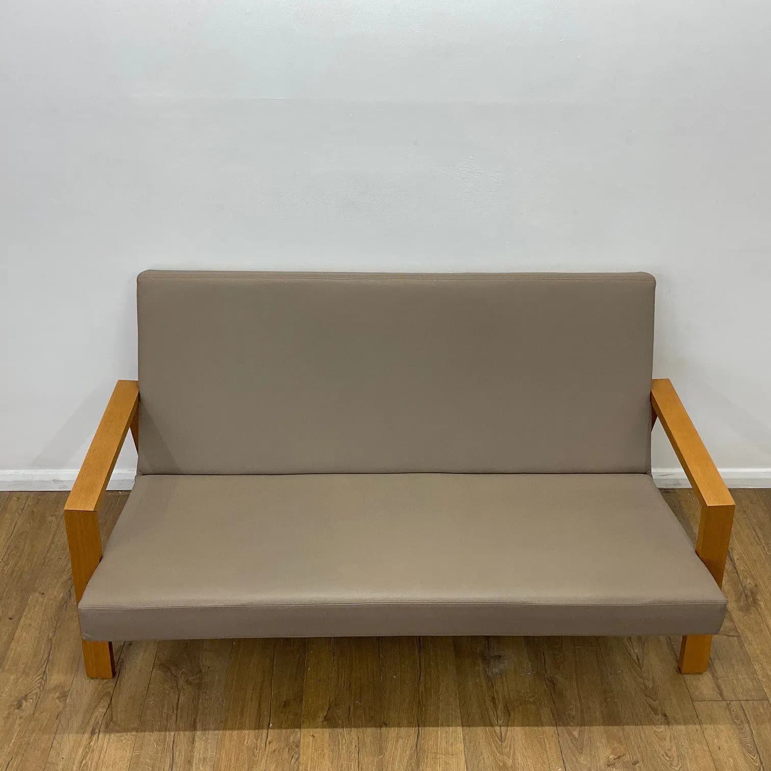 Orangebox Flex Beige Leather Reception Sofa