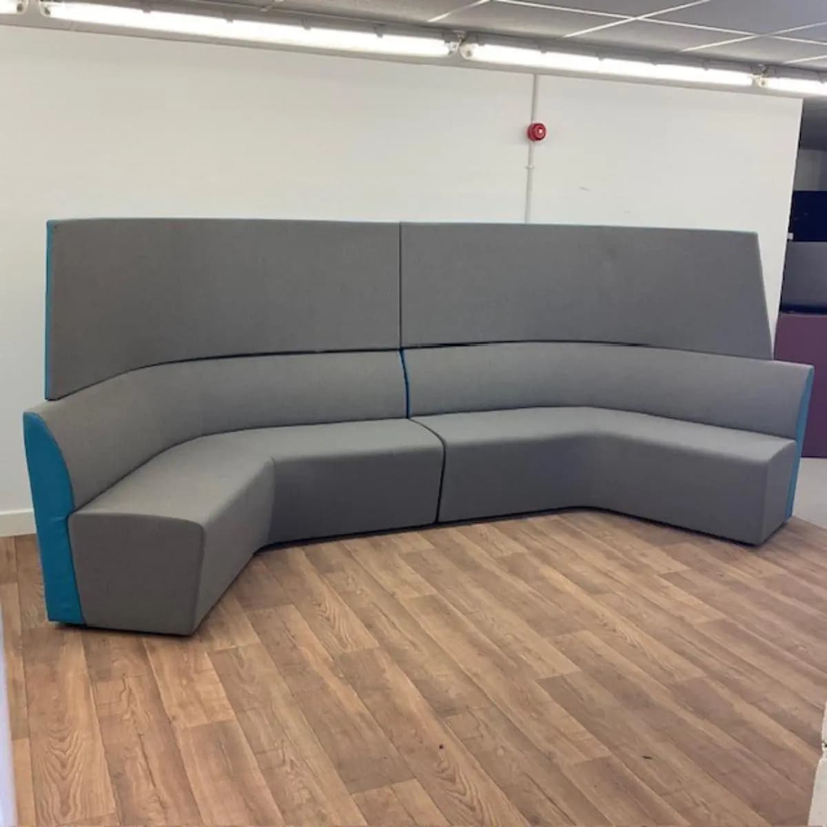 Orangebox Grey & Blue High Back Reception Sofa