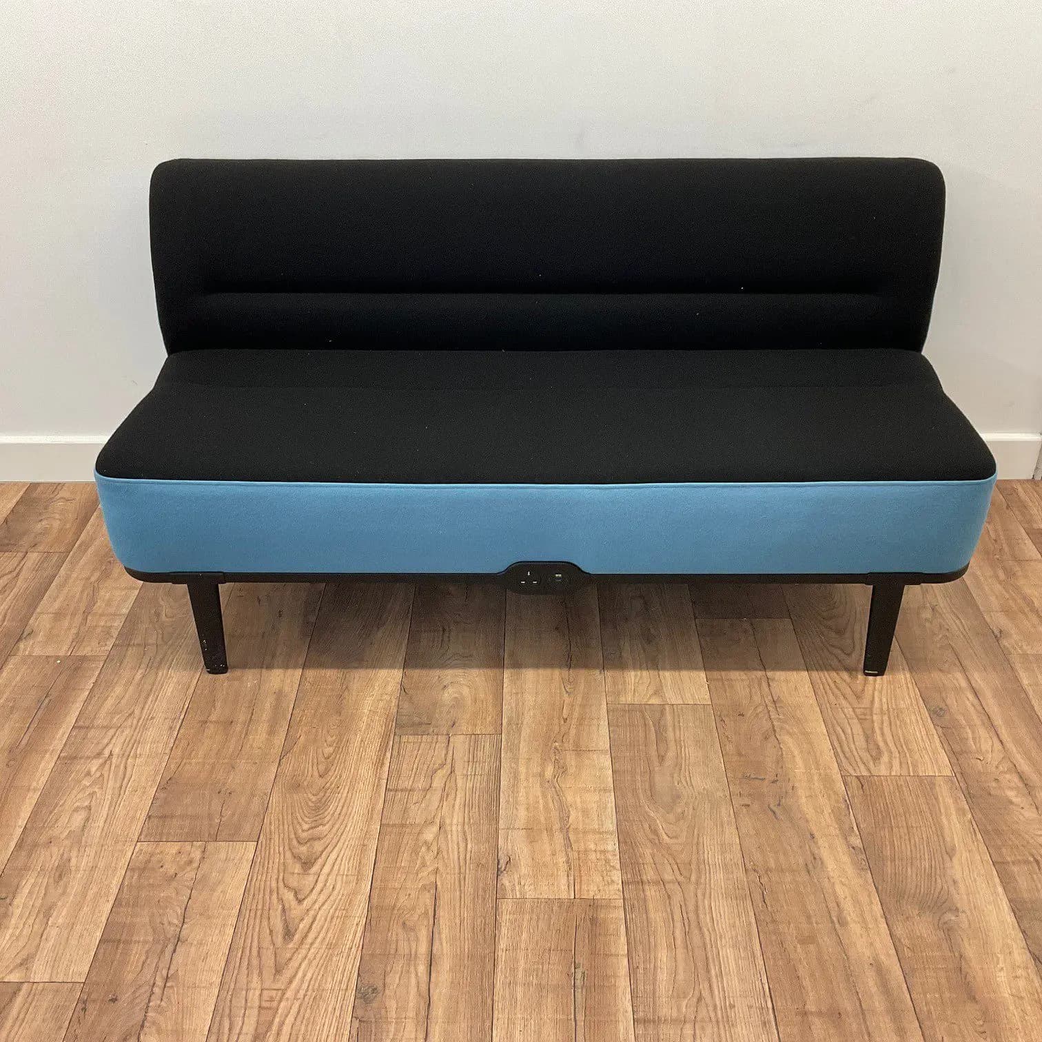 Senator Mote Blue And Black 2 Seater Reception Sofa
