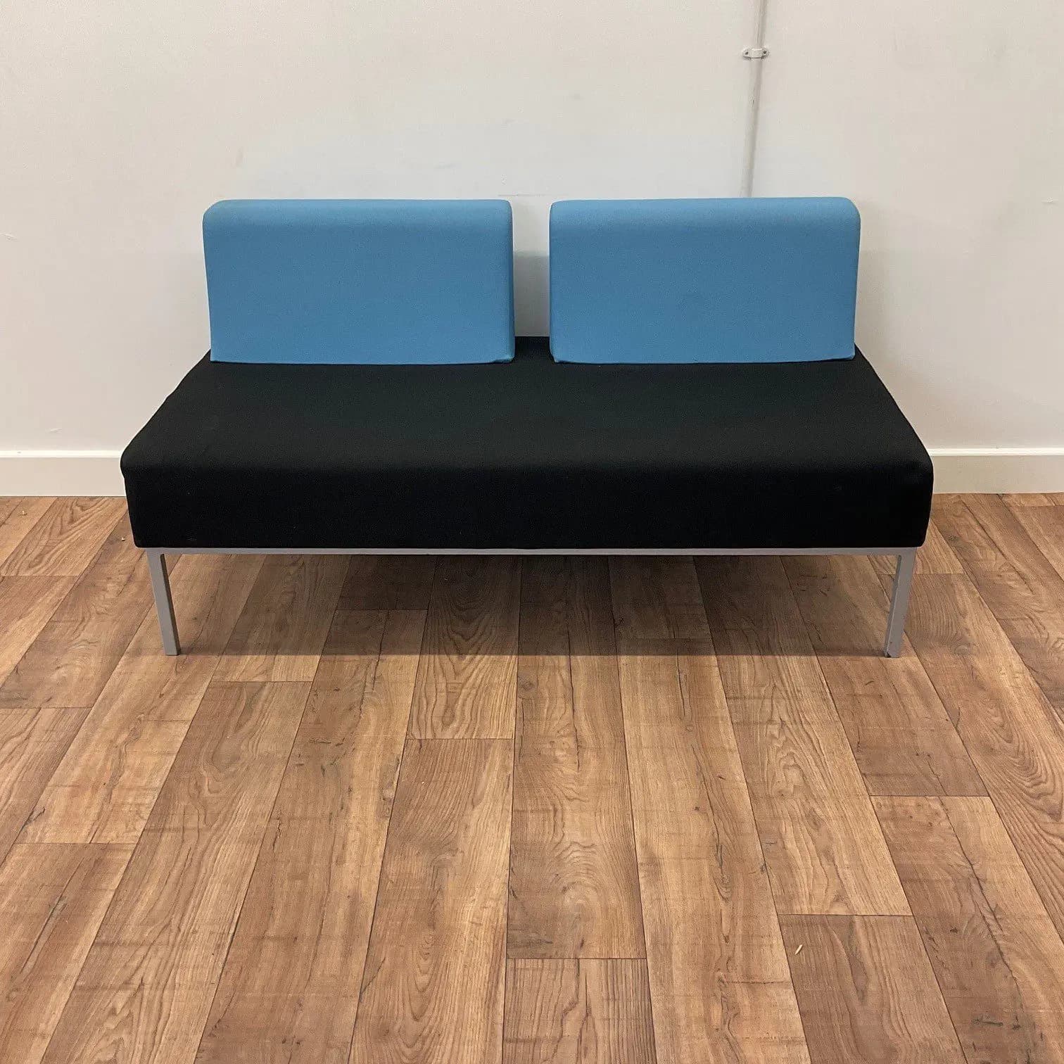 Blue And Black Torasen Loiter Double Bench Reception Sofa