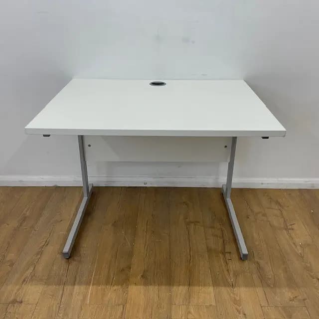 Senator White 1000mm Straight Desk