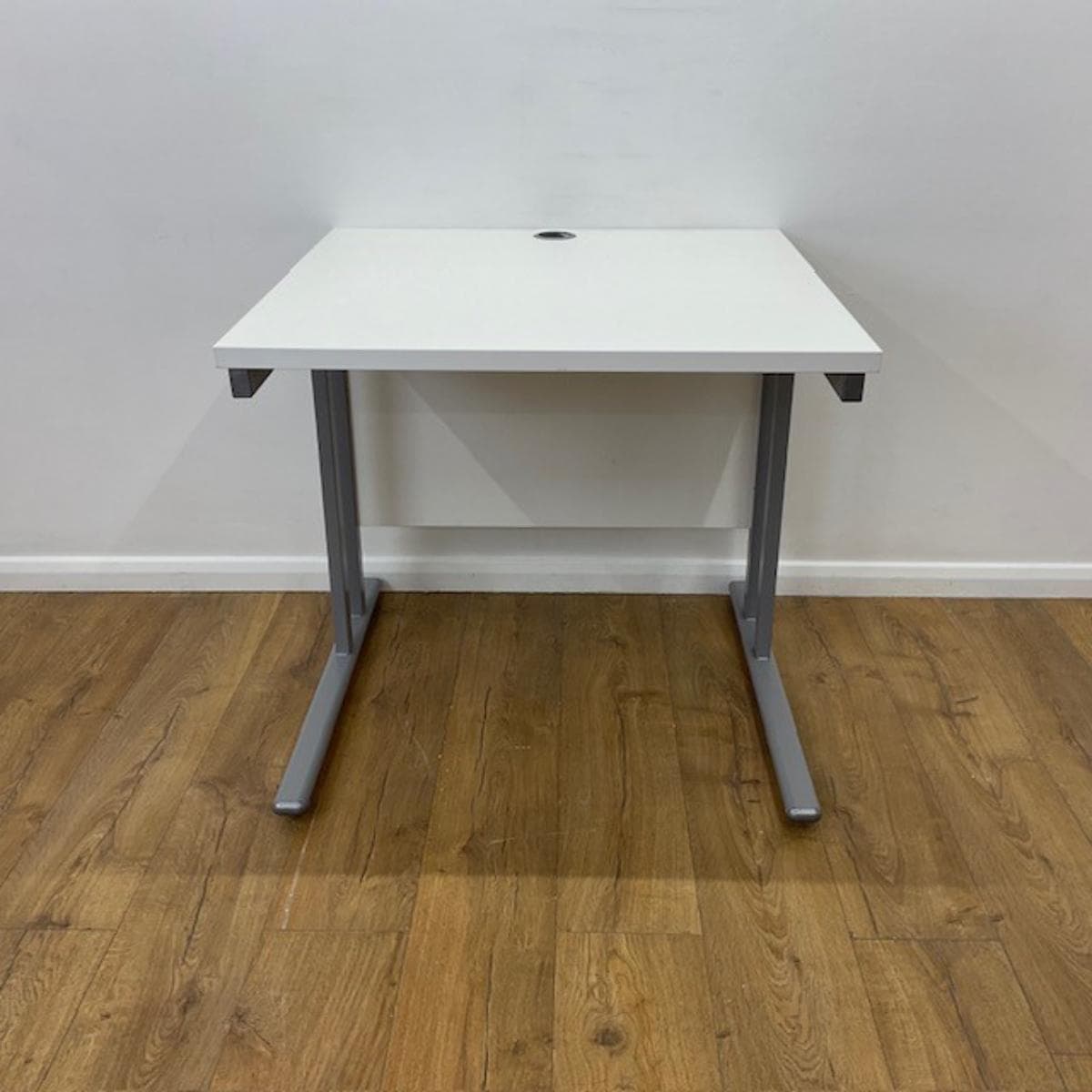 White 800mm Straight Desk