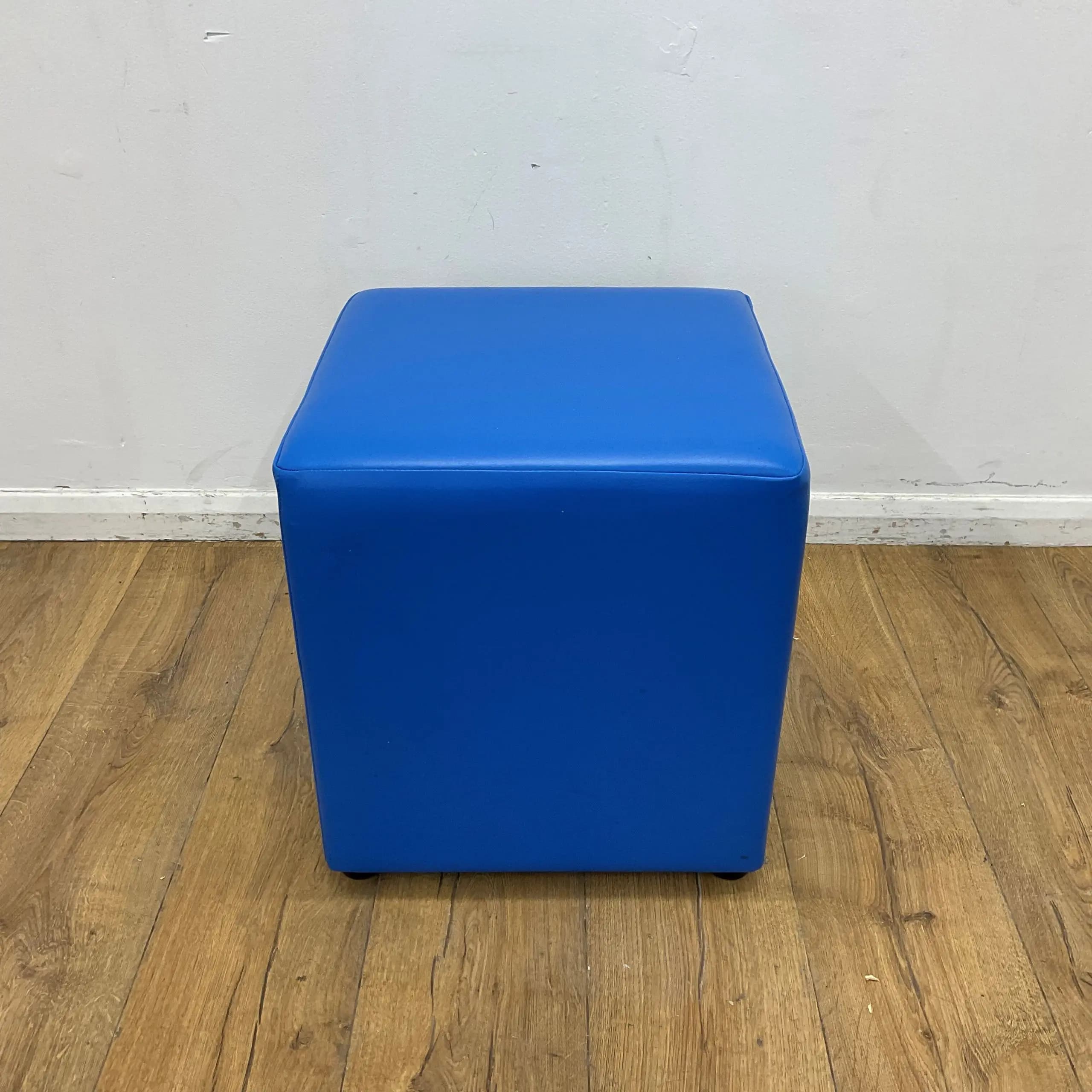 Elite Blue Vinyl Poof