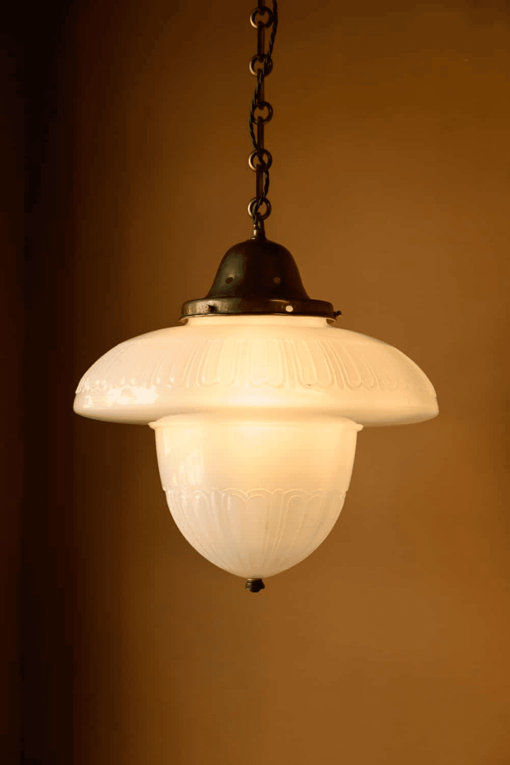 Large Milk Glass Acorn Light #2217